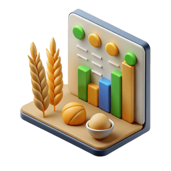dramatic vintage Data Visualization Chart for Crop Yields Isolated exclusive png