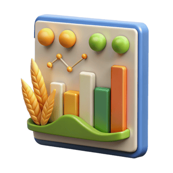 beautiful modern Data Visualization Chart for Crop Yields Isolated png