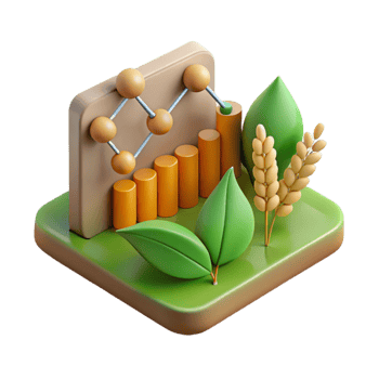 beautiful contemporary Data Visualization Graph for Crop Production Isolated high quality png