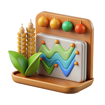 wonderful classic Data Visualization Graph for Crop Production Isolated premium png