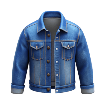 vibrant creative Deep Blue Denim Jacket Pocket Detail Isolated genuine png