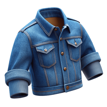 elegant contemporary Deep Blue Denim Jacket Pocket Detail Isolated original png