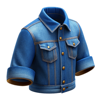 serene modern Deep Blue Denim Jacket Pocket Detail Isolated professional png
