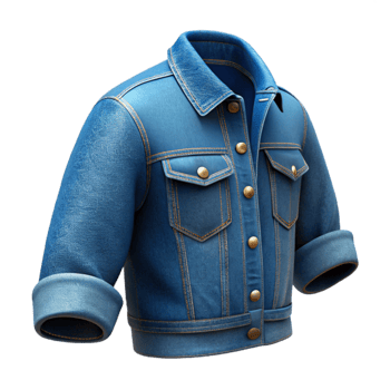 Deep Blue Denim Jacket Pocket Detail Isolated png