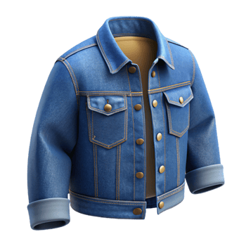 elegant traditional Deep Blue Denim Jacket Pocket Detail Isolated genuine png