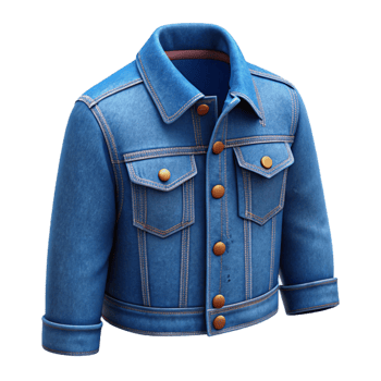 wonderful vintage Deep Blue Denim Jacket Pocket Detail Isolated premium png
