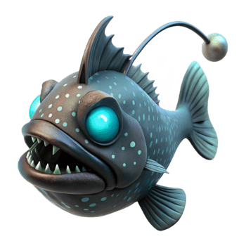 stunning artistic Deep Sea Anglerfish Isolated Luminous Lure authentic png