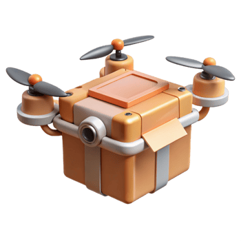 impressive artistic Delivery Drone Flying View Isolated high resolution png