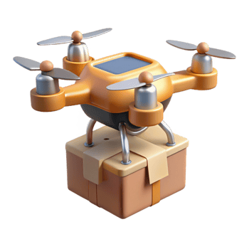 elegant classic Delivery Drone Flying View Isolated high resolution png