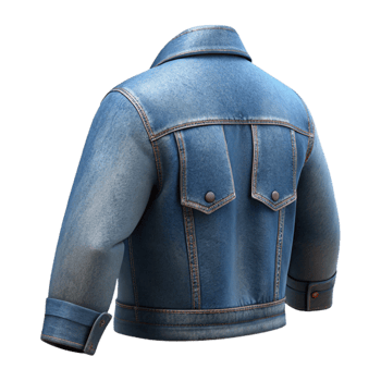 vibrant traditional Denim Jacket Back View Transparent authentic png