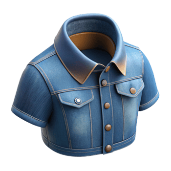 dramatic classic Denim Jacket Collar Stitching Closeup Isolated Element exclusive png