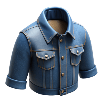 dramatic contemporary Denim Jacket Collar Stitching Closeup Isolated Element exclusive png