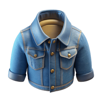 impressive abstract Denim Jacket Collar Stitching Closeup Isolated Element detailed png