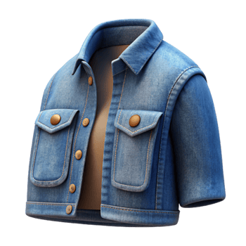 elegant artistic Denim Jacket Pocket Closeup Cutout Isolated original png