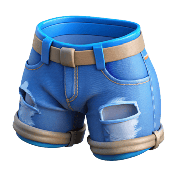 elegant classic Denim Shorts Ripped Blue Isolated original png
