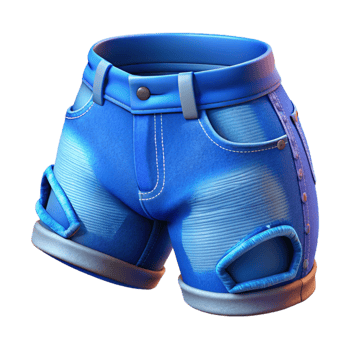 extraordinary classic Denim Shorts Ripped Blue Isolated professional png