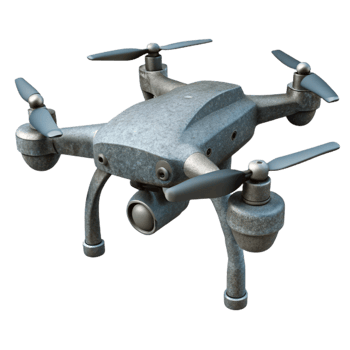 beautiful modern Descending Drone Silhouette Transparent Background detailed png