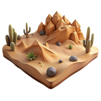 beautiful creative Desertification Barren Landscape Isolated original png