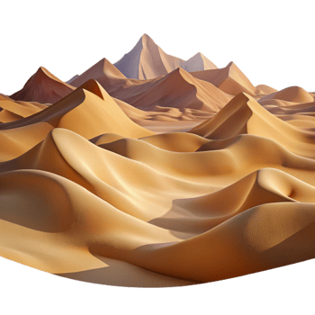 serene contemporary Desert Landscape with Dunes Panoramic View Transparent high resolution png