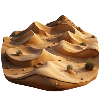 dramatic contemporary Desert Landscape with Sand Dunes Photography Isolated professional png