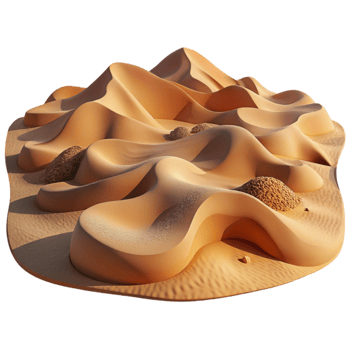 dramatic artistic Desert Landscape with Sand Dunes Photography Isolated authentic png
