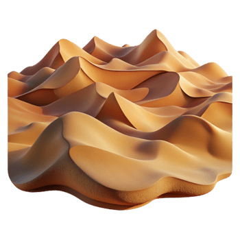 magnificent minimalist Desert Landscape with Sand Dunes Photography Isolated professional png