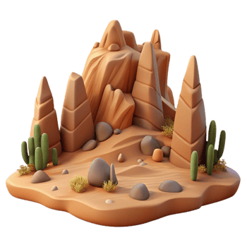 beautiful contemporary Desert Photography Scene with Sand Dunes Isolated genuine png