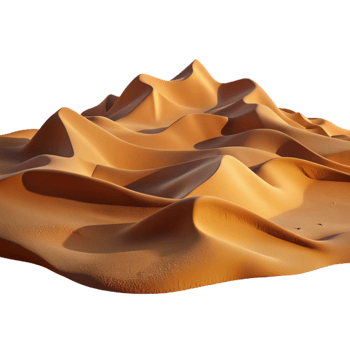 beautiful contemporary Desert Photography Scene with Sand Dunes Isolated high quality png