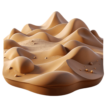 vibrant artistic Desert Photography Scene with Sand Dunes Isolated high quality png
