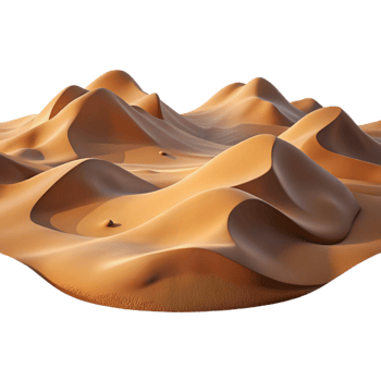 impressive rustic Desert Photography Scene with Sand Dunes Isolated png
