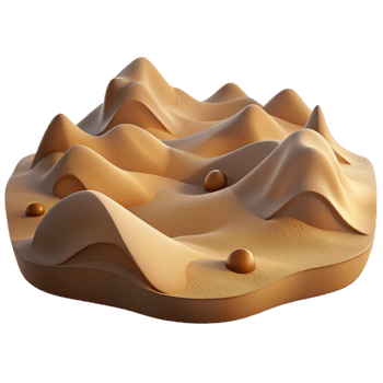 serene traditional Desert Photography Scene with Sand Dunes Isolated high quality png
