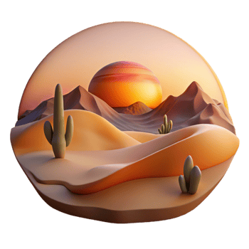 magnificent traditional Desert Sunset Panorama Photography Cutout Element authentic png