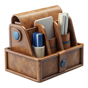 impressive creative Desk Organizer Leather Detail Cutout high resolution png