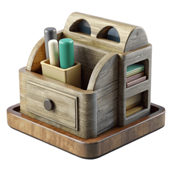 Desk Organizer Wooden Cutout png