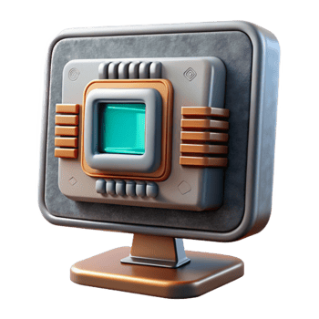 wonderful vintage Desktop Computer with Powerful Processor Isolated Element premium png