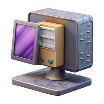 stunning contemporary Desktop Computer with Ssd Storage Isolated Element high resolution png