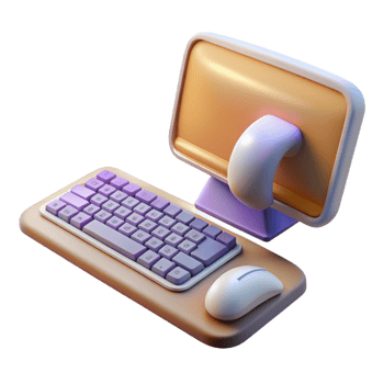 stunning contemporary Desktop Computer with Wireless Keyboard and Mouse Isolated Element genuine png