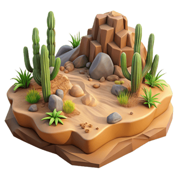 magnificent abstract Detailed Desert Ecosystem with Transparent Background high resolution png