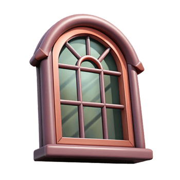 vibrant minimalist Detailed Window Frame Cutout Element genuine png