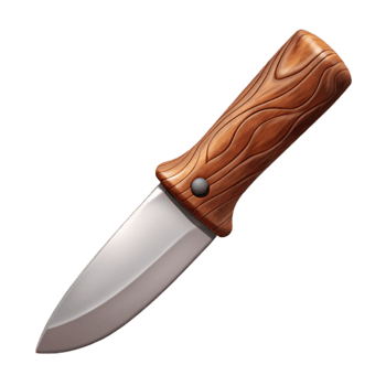 dramatic traditional Detailed Wood Carving Knife Isolated on White professional png