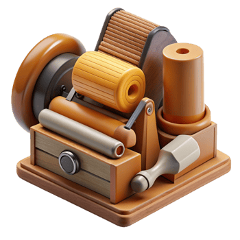dramatic vintage Detailed Wood Sanding Tools Isolated Set genuine png