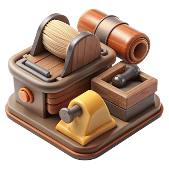 beautiful classic Detailed Wood Sanding Tools Isolated Set png