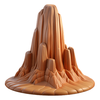 magnificent minimalist Devils Tower Wyoming Vertical Rock Formation Cutout genuine png