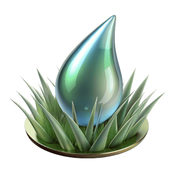 Dewdrop on Grass Blade Reflective Transparent Element png