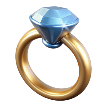 dramatic modern Diamond Ring Sparkling Brightly Top View Cutout professional png