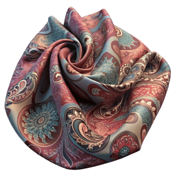 vibrant classic Digital Print Fabric Paisley Pattern Transparent Background professional png