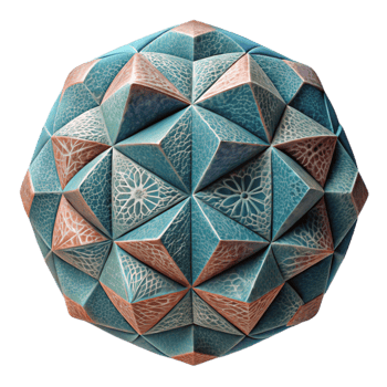 serene artistic Digital Textile Print Geometric Pattern Transparent Background authentic png