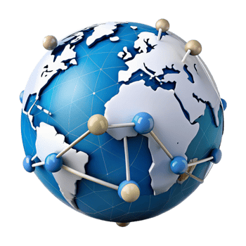 dramatic rustic Digital World Map with Network Connections Transparent Background professional png