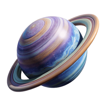 magnificent artistic Distant Planet with Rings Cutout detailed png