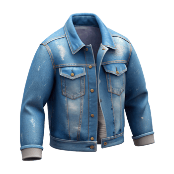 dramatic abstract Distressed Denim Jacket Faded Wash Transparent Background premium png